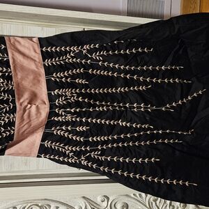 2/$20 Chic Black Dress with Pink Embroidery